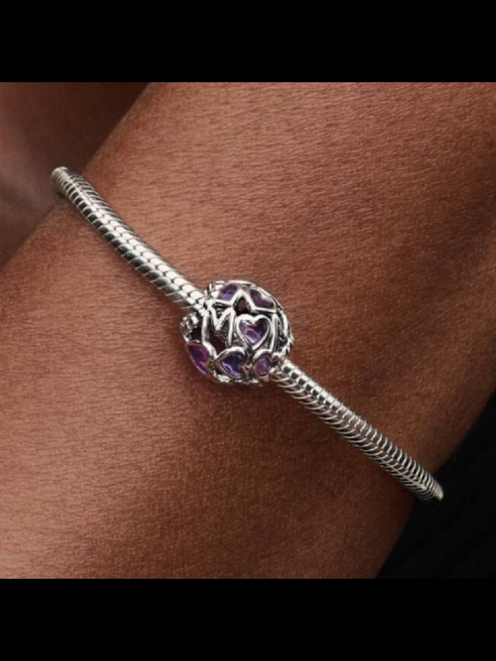 Authentic NEW Pandora Openwork Hearts Mom Charm - Picture 5 of 9